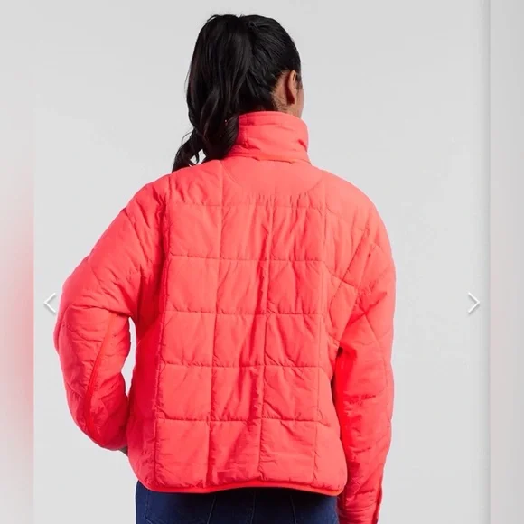 NWT Free People x FP Movement Pippa Packable Puffer Jacket in Neon Coral - Picture 10 of 16